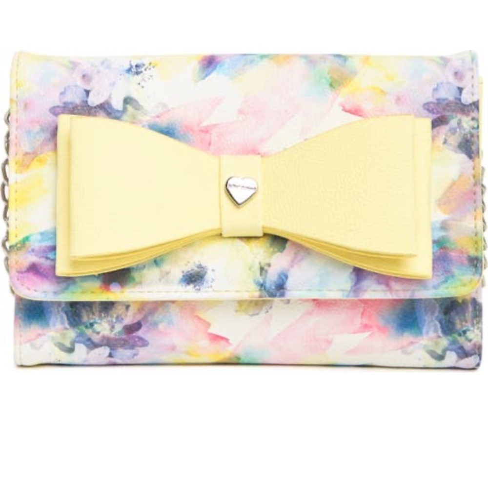 BNWT Luv Betsy By Betsy Johnson Floral Printed Croc Embossed Crossbody Purse $68